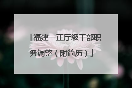 福建一正厅级干部职务调整（附简历）